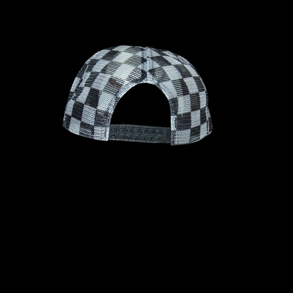Black And White Checkered Hat - Picture 3 of 3